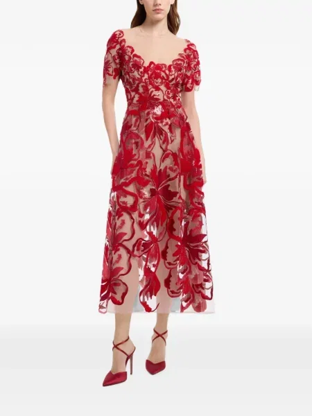 Rochie midi Elie Saab cu paiete roșu