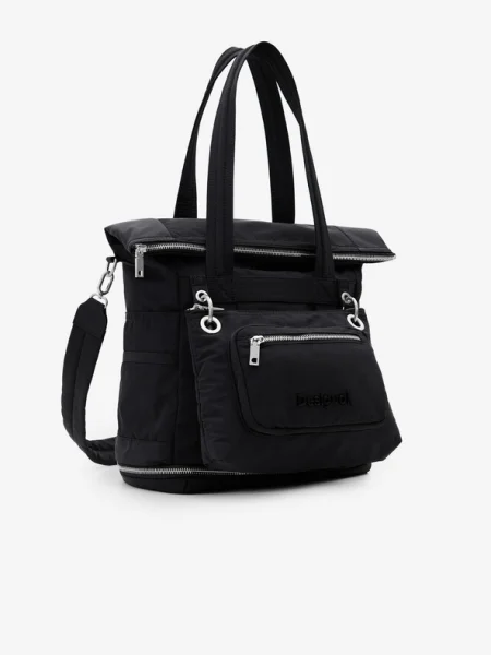Раница Desigual BASIC MODULAR VOYAGE голям с изчистен дизайн черно