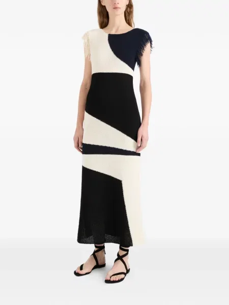 Μίντι φόρεμα Proenza Schouler με κρόσσια μαύρο
