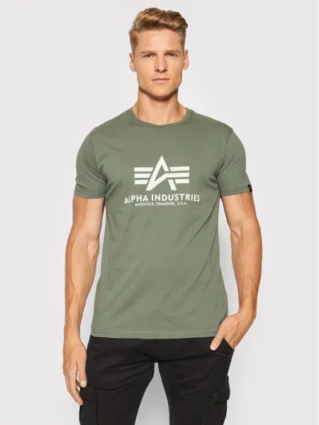 Футболка Alpha Industries ретро зеленая