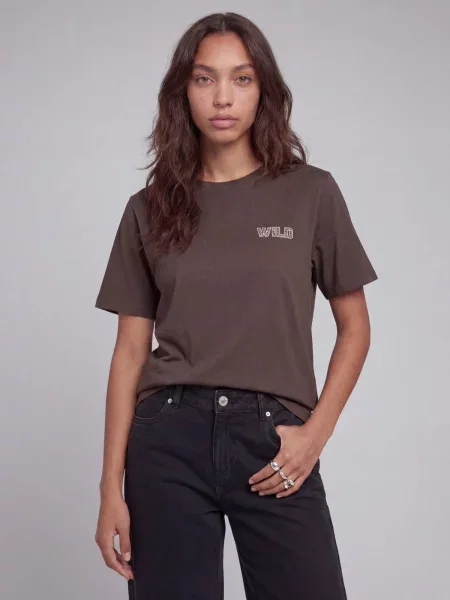 JJ Rebel Tricou JREBWDENISE crem ciocolatiu / mokka maro