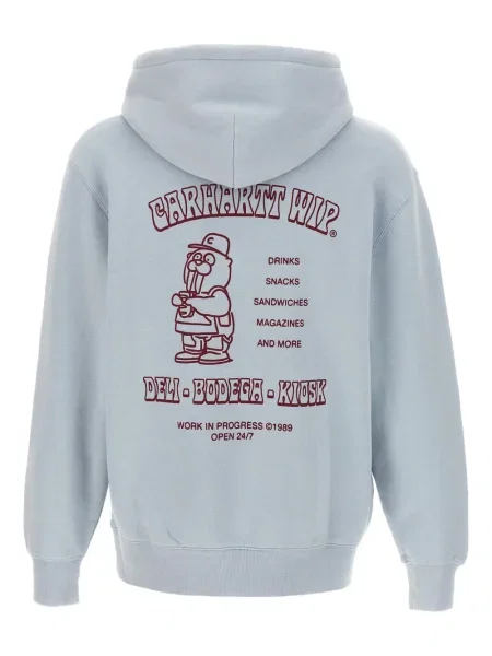 Lung hanorac cu glugă Carhartt Wip cu autograf albastru