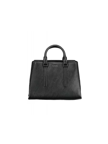 Lniana torebka Calvin Klein czarna