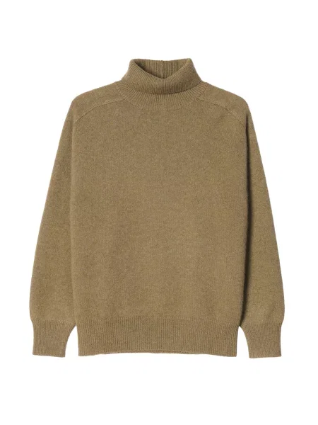 GOBI Cashmere Pulover Unisex High-Neck Cashmere Sweater oliv