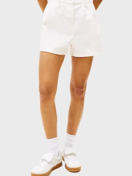 Плісировані короткі джинсові шорти Tommy Jeans білі