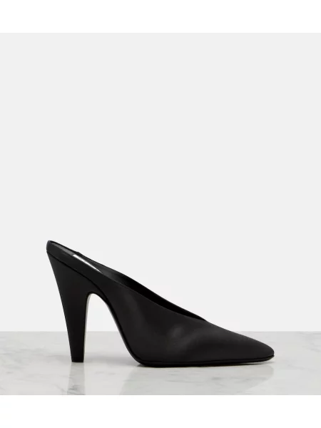 Papuci tip mules Alaïa din satin negru