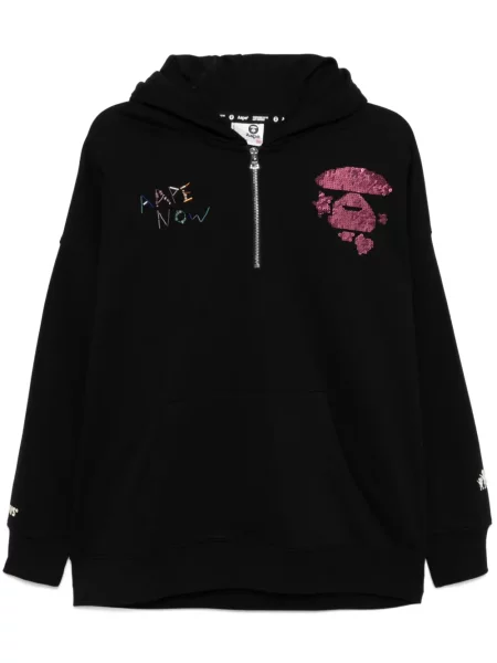 Bluza z kapturem Aape By A Bathing Ape z cekinami czarna