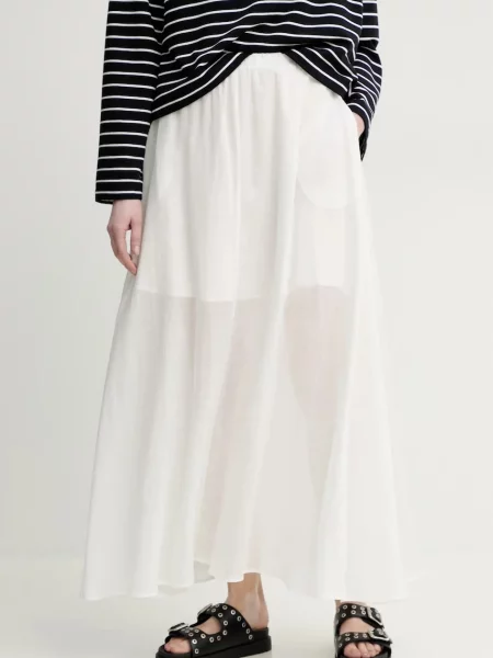 Fusta maxi Isabelle Blanche de in alb
