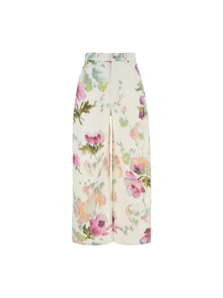 Wielobarwność spodnie Loewe w kwiatki o krotszym kroju