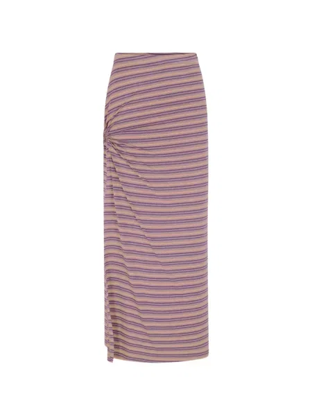 Fusta maxi Rabanne cu dungi violet