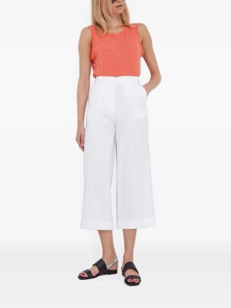 Decupat pantaloni Sisley alb