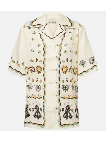 Cămașă Alemais de in cu imagine