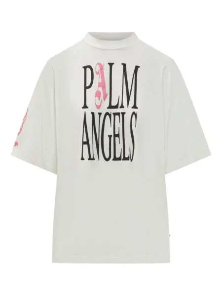 Tricou Palm Angels cu imagine alb