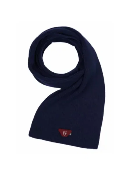 Dzianinowa szal Emporio Armani w paski niebieska