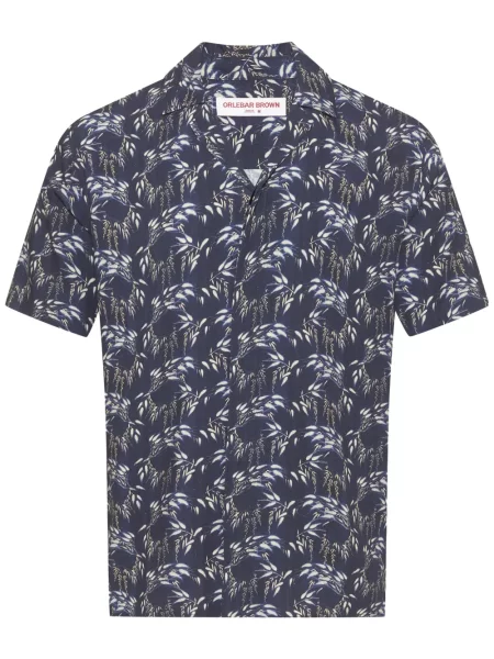 Ленена риза Orlebar Brown синьо