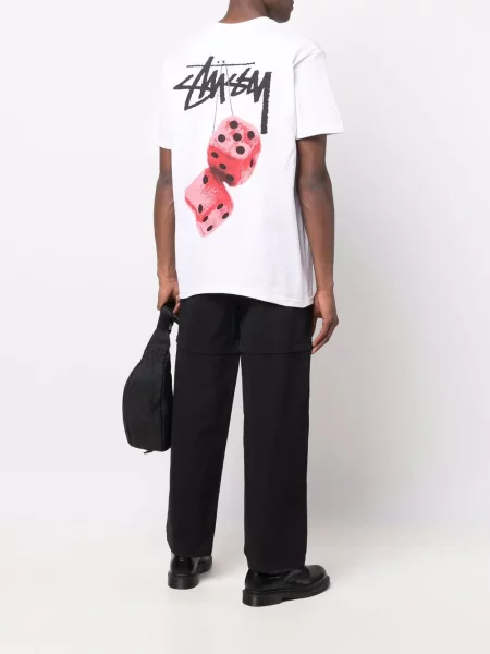 Tricou Stüssy cu imagine alb