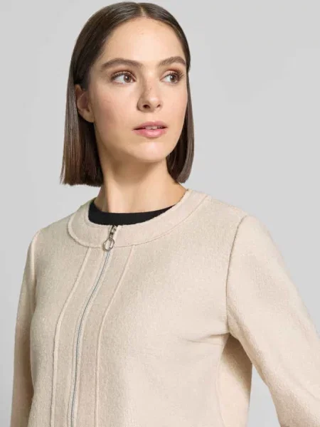 Krój regular fit krótki blezer z mieszanka i wełny Betty Barclay beżowa