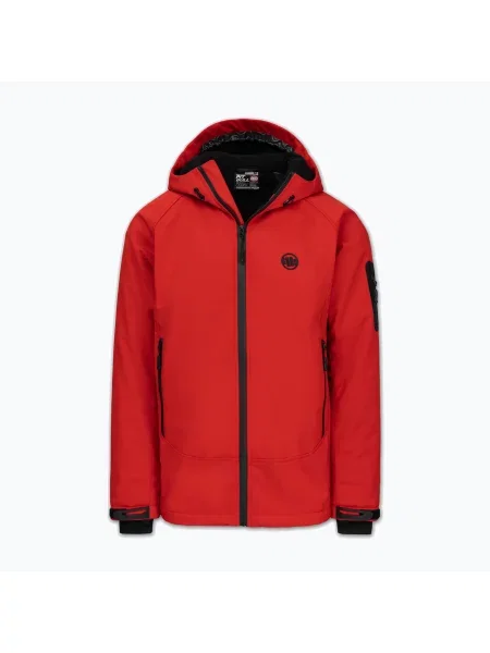 Мъжко зимно яке Pitbull Padded Rockfish Hooded fluorescent red червено