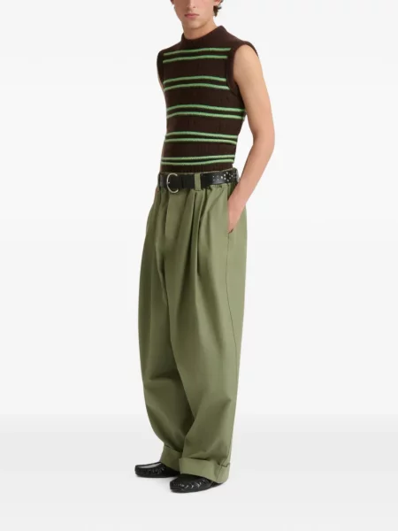 Pantaloni Marni din canvas verde