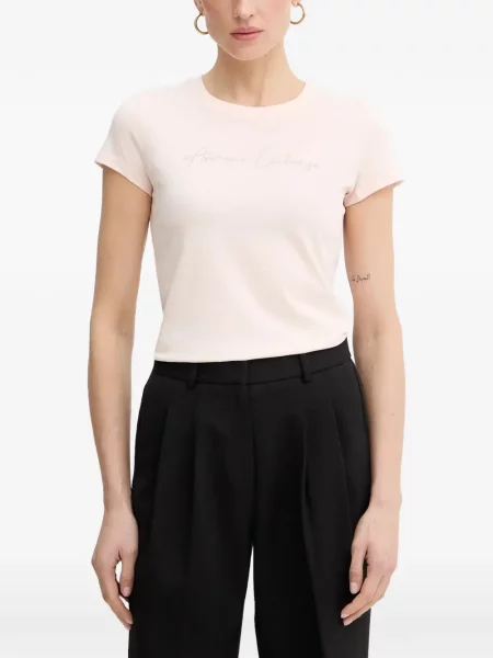Scurt tricou Armani Exchange roz