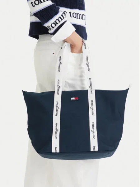 Tommy Jeans Torebka Tjw Ess Daily Tote Beżowy granatowa