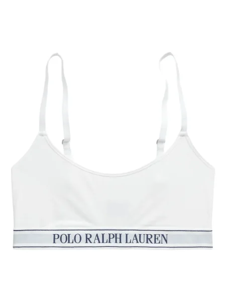 Chiloți tanga Polo Ralph Lauren cu autograf tricotate mini alb