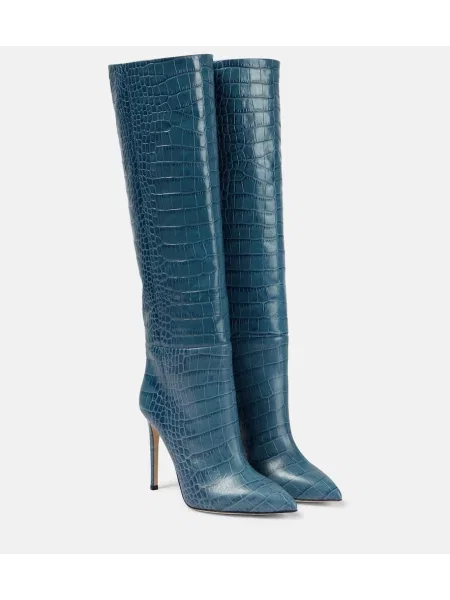 Кожени ботуши Paris Texas синьо