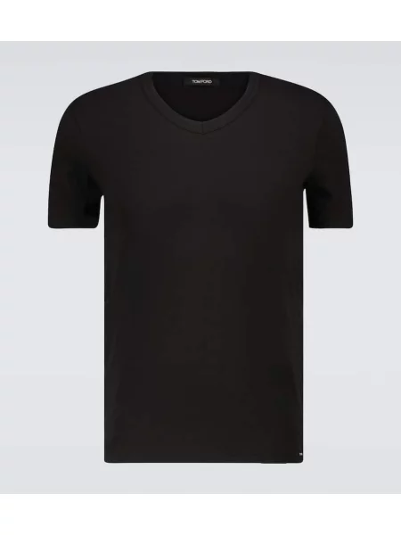 Tricou Tom Ford cu decolteu în V stretch negru