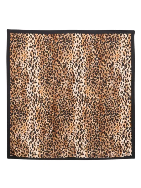 Fular Maje de mătase cu imagine cu model leopard maro
