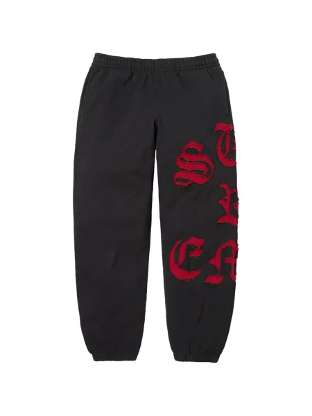 Pantaloni Supreme cu imagine alergare negru