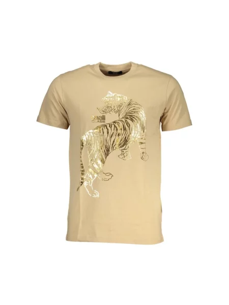 Koszulka Cavalli Class w tygrysie prążki casual beżowa
