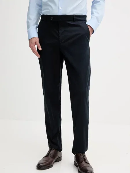 Kalhoty BOSS tmavomodrá ve střihu chinos