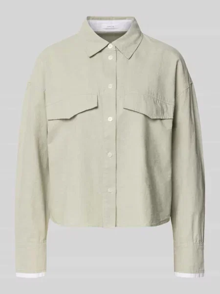 Bluzka koszulowa z listwą guzikową model ‘Finsi’ Opus