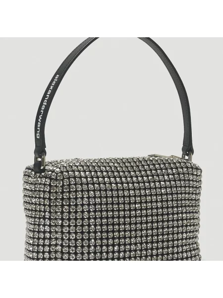 Torebka Alexander Wang skórzana z siateczki szara