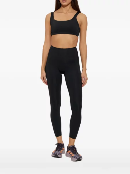 Sală de gimnastică leggings Adidas cu broderie cu dungi alb