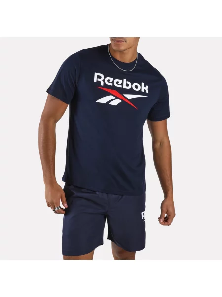 Reebok koszulka Bruno Big Logo z krótkim rękawem i okrągłym dekoltem male Vector Navy Size: S granatowa