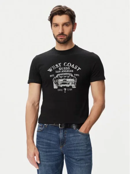 Guess T-Shirt μαύρο