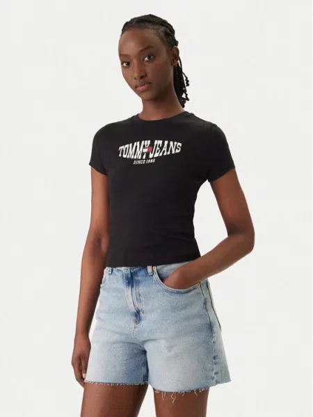 Тениска Tommy Jeans черно
