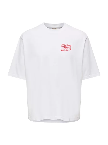Only & Sons Tricou ONSCASTROL roșu alb