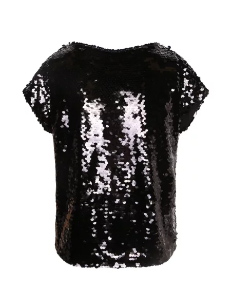 Scurt bluză Alberta Ferretti cu paiete negru