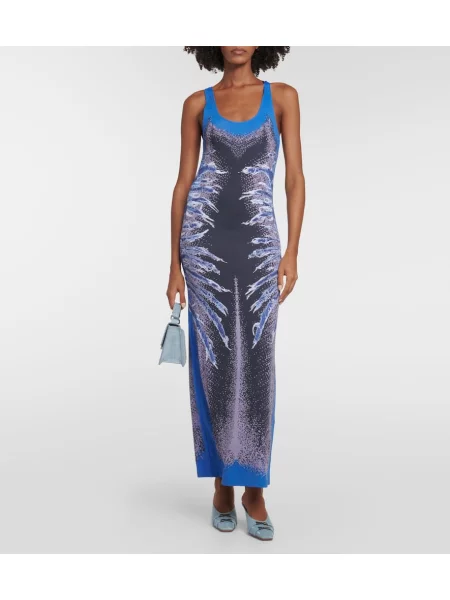 Rochie maxi Y/project cu imagine de costum albastru