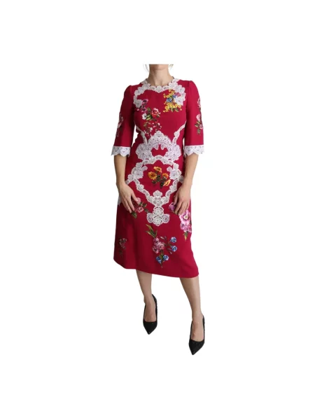 Sukienka midi Dolce And Gabbana czerwona