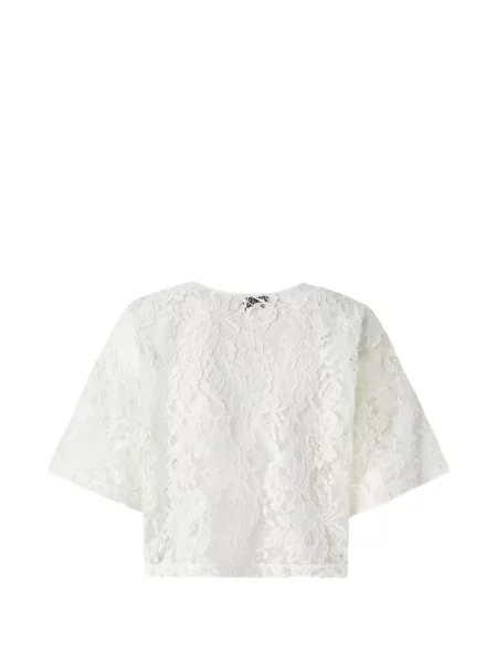Decupat tricou Pinko din dantelă alb