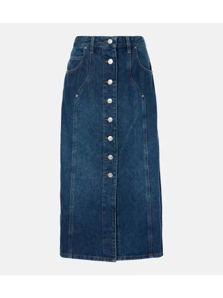 Spódnica jeansowa Marant Etoile do kolan niebieska