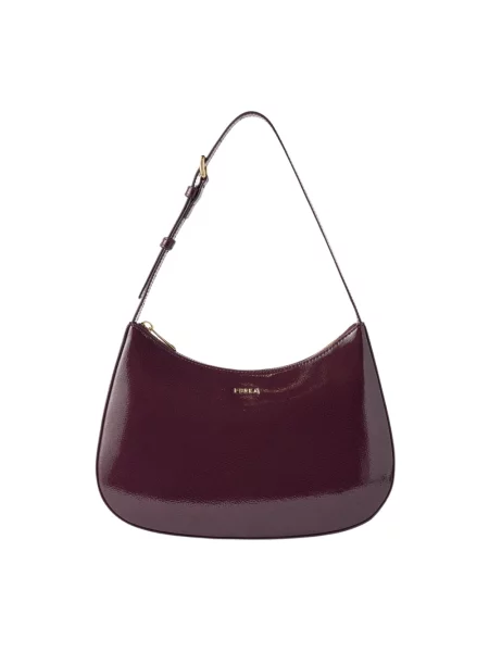 Furla torebka hobo skórzana Margot S fioletowa