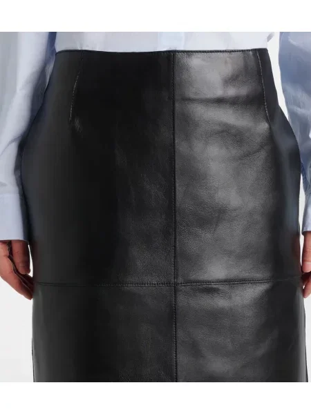Fustă din piele Toteme până la genunchi negru