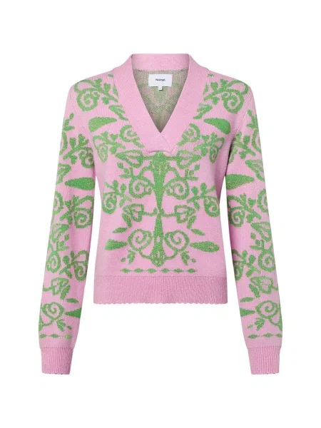 Nümph sweter z dzianiny Nuseida Kobiety różowy|zielony|wielokolorowy wzorzysty S zielony