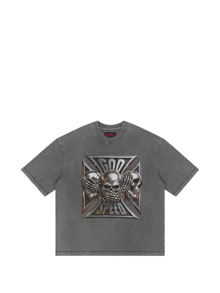 Tricou Godspeed cu imagine gri
