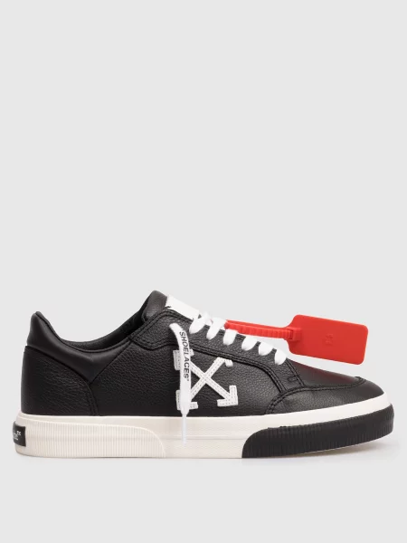 Шкіряні кросівки Vulcanized з емблемою Off-white чорні