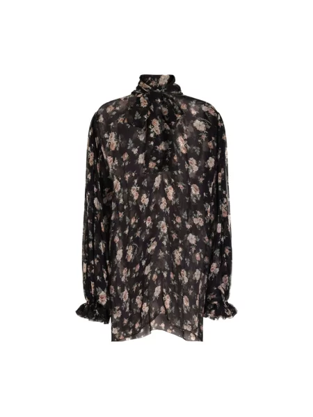 Bluzka Dolce And Gabbana retro szyfonowa czarna